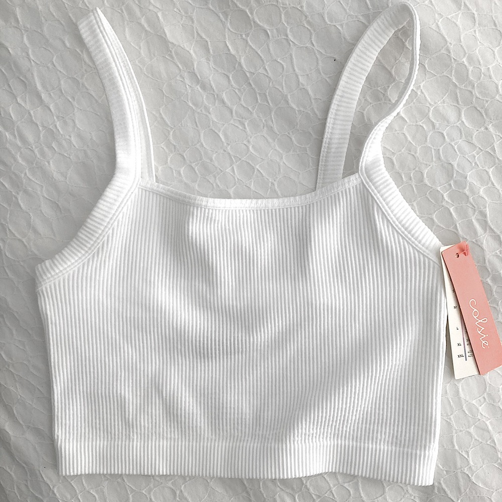 Colsie Ribbed Cropped Tank